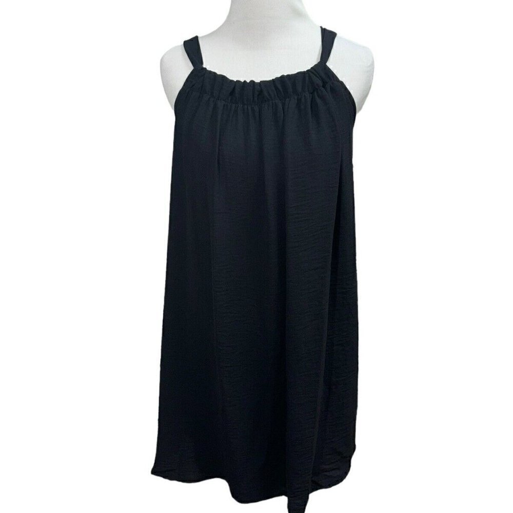 Nine West Women's M Medium Mini Sun Dress A-Line Black Sleeveless NWT